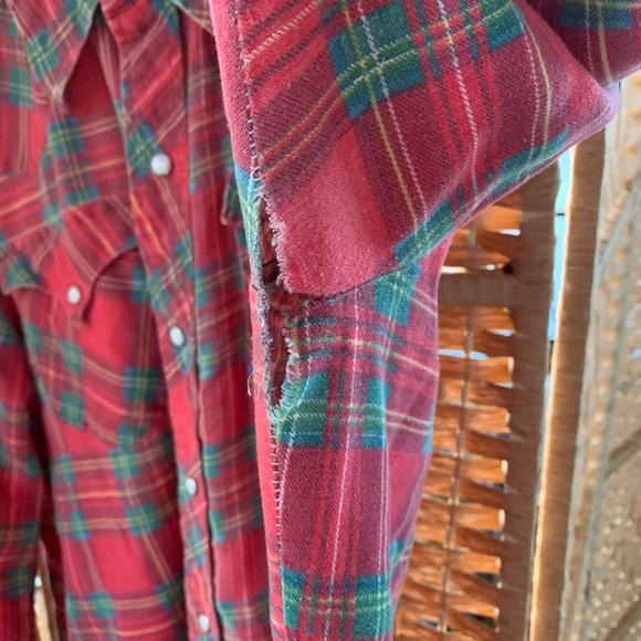 Thrashed oversized vintage 70s 80s 90s  flannel - Picture 6 of 6